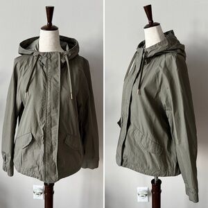 H&M Military Short Length Hooded Jacket - Water Repellent - Olive